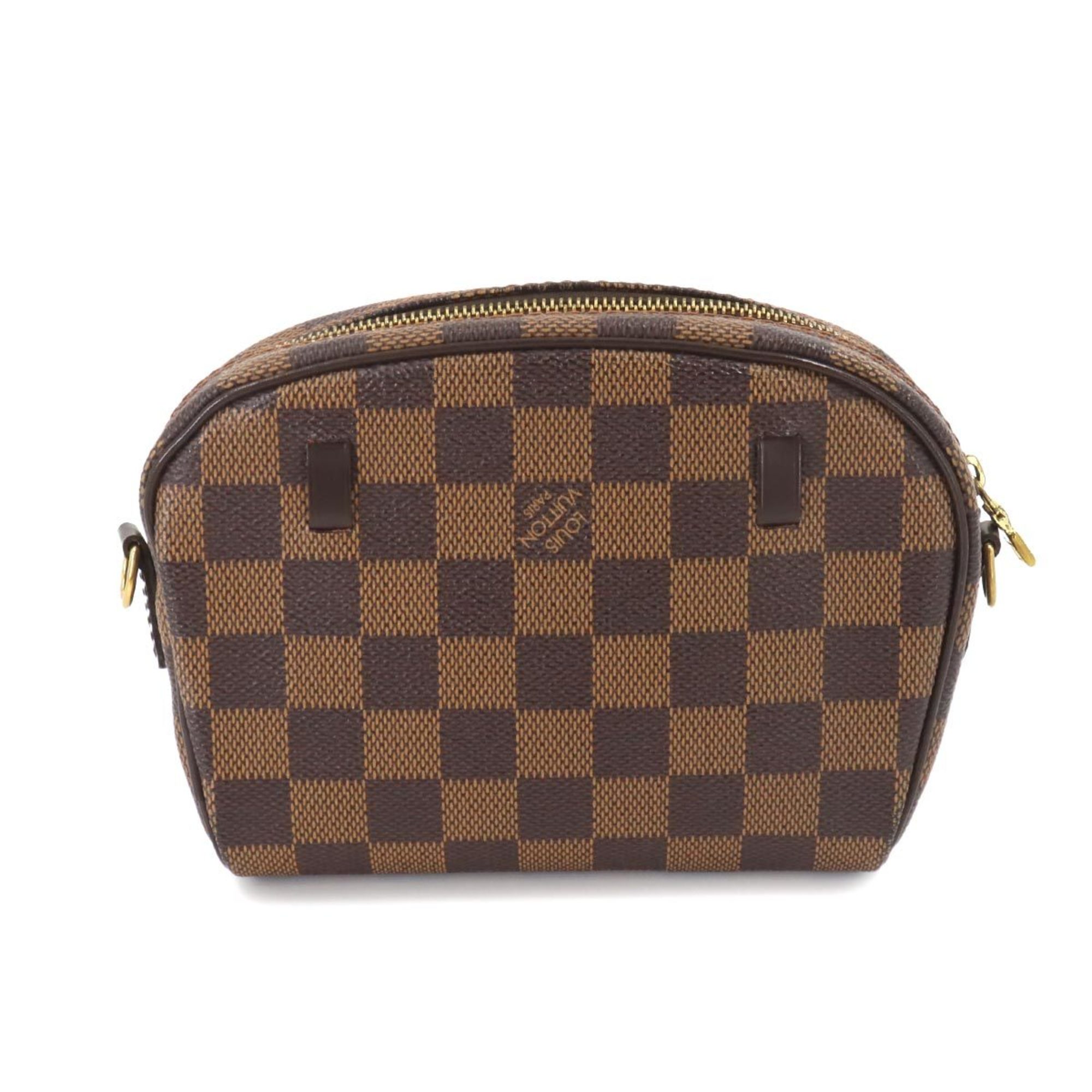 Louis Vuitton Damier Pochette Ipanema Shoulder Bag Ebene Brown N51296 Gold Hardware