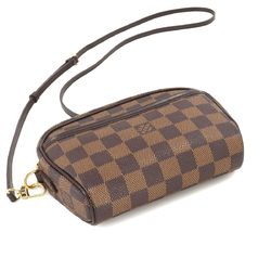 Louis Vuitton Damier Pochette Ipanema Shoulder Bag Ebene Brown N51296 Gold Hardware