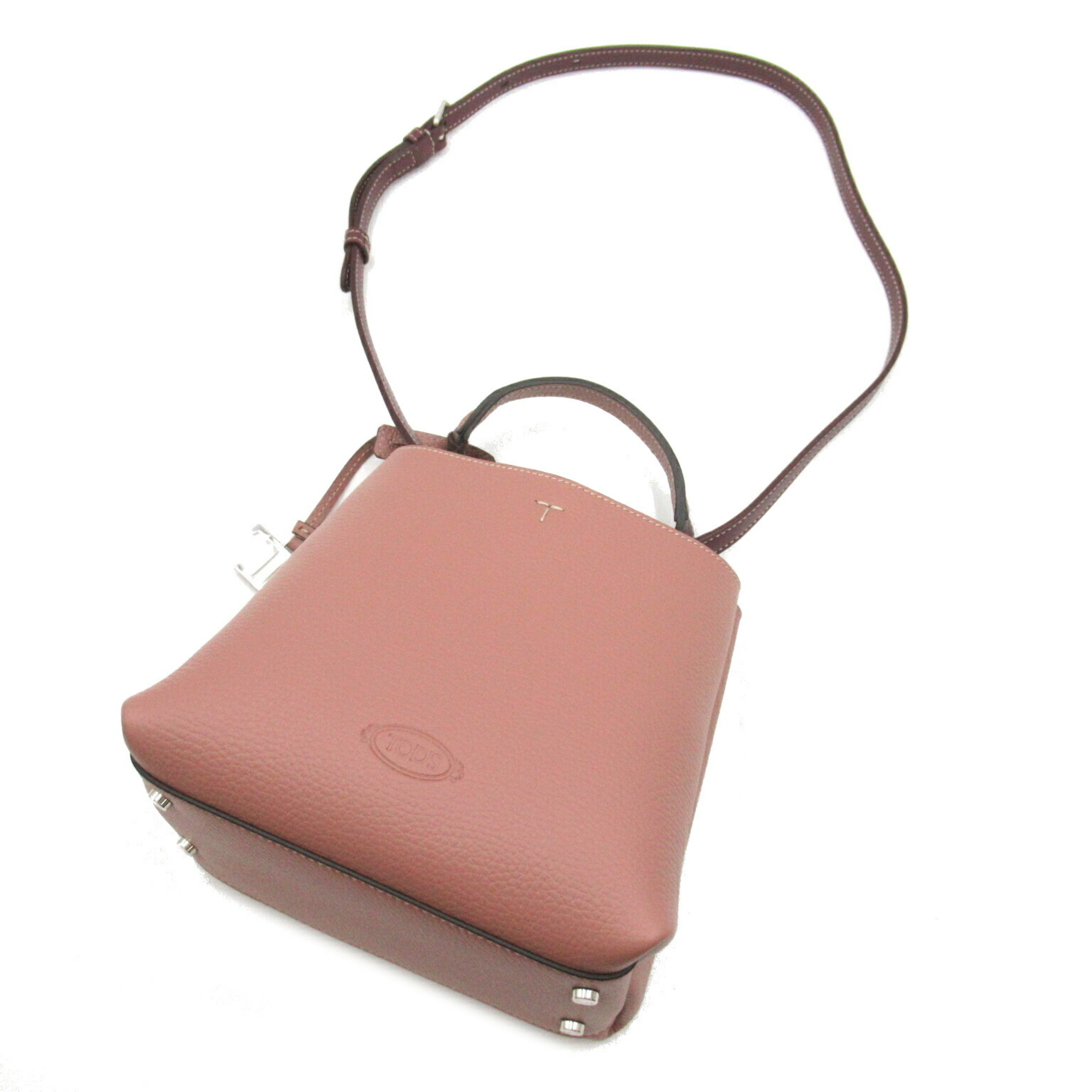 Tod's 2-way shoulder bag, leather, women's, pink, bordeaux, XBWAPAA9100QNK7O99