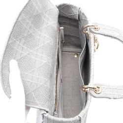 Christian Dior Dior LADY D-LITE Medium Bag Handbag Canvas Women's Gray M0565OREY950