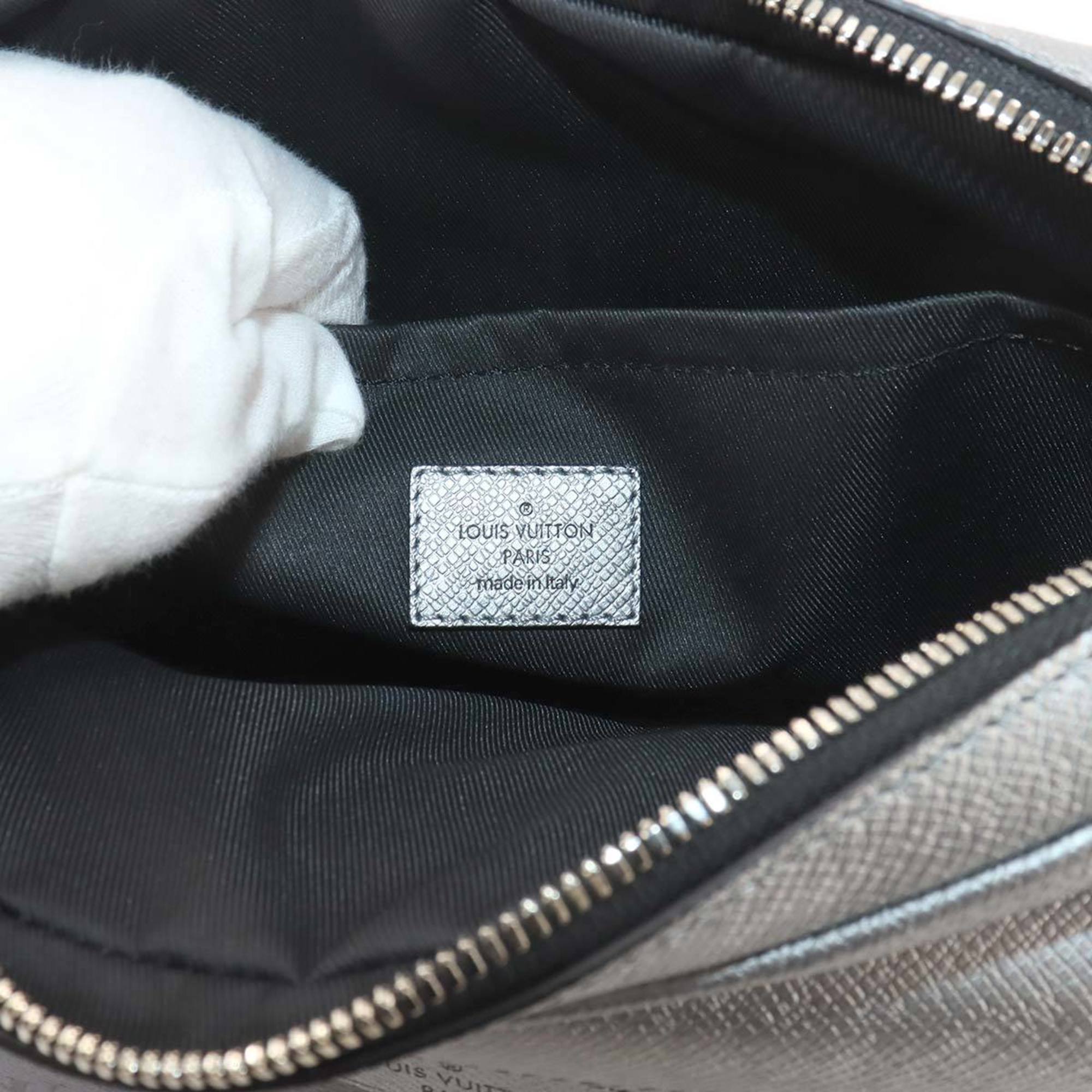 Louis Vuitton Taigarama Outdoor PM Shoulder Bag Silver M30830 RFID Messenger