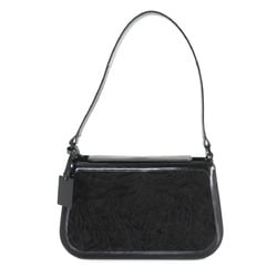 CELINE Handbag Patent leather Lamb fur Black hardware Hand Bag