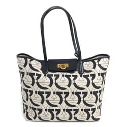 Salvatore Ferragamo Gancini Monogram Tote Bag Black/Beige 21I012 Women's