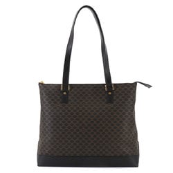 CELINE Macadam Tote Bag in black, brown leather and gold hardware