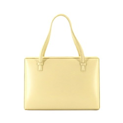 LOEWE Handbag Leather Light Yellow Gold Metal Fittings Square Hand Bag