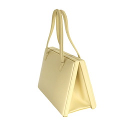 LOEWE Handbag Leather Light Yellow Gold Metal Fittings Square Hand Bag