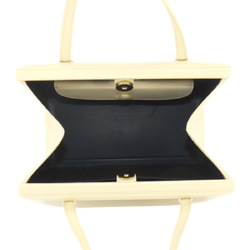 LOEWE Handbag Leather Light Yellow Gold Metal Fittings Square Hand Bag