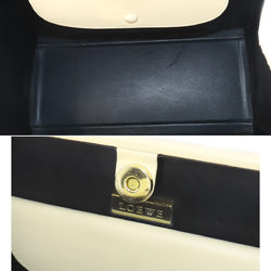 LOEWE Handbag Leather Light Yellow Gold Metal Fittings Square Hand Bag