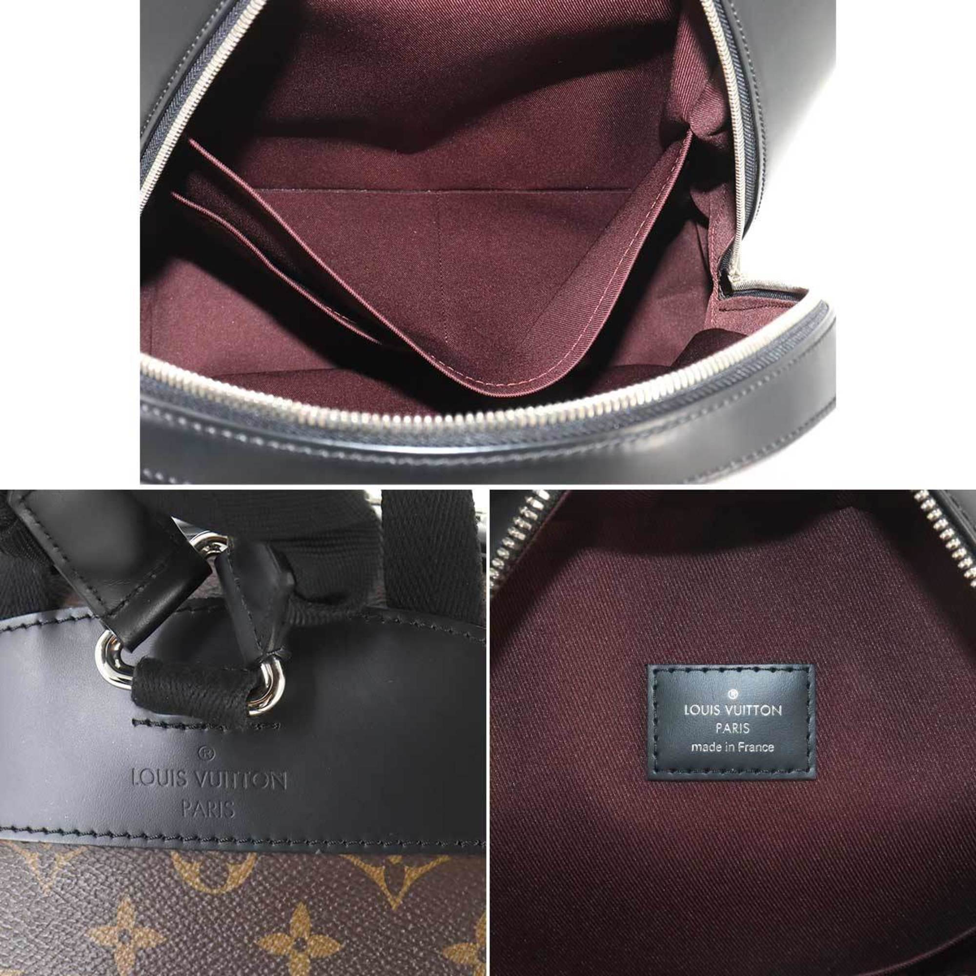 Louis Vuitton Monogram Macassar Josh Backpack Brown Black M41530 RFID