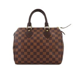 Louis Vuitton Damier Speedy 25 Handbag Ebene Brown N41532 Gold Hardware