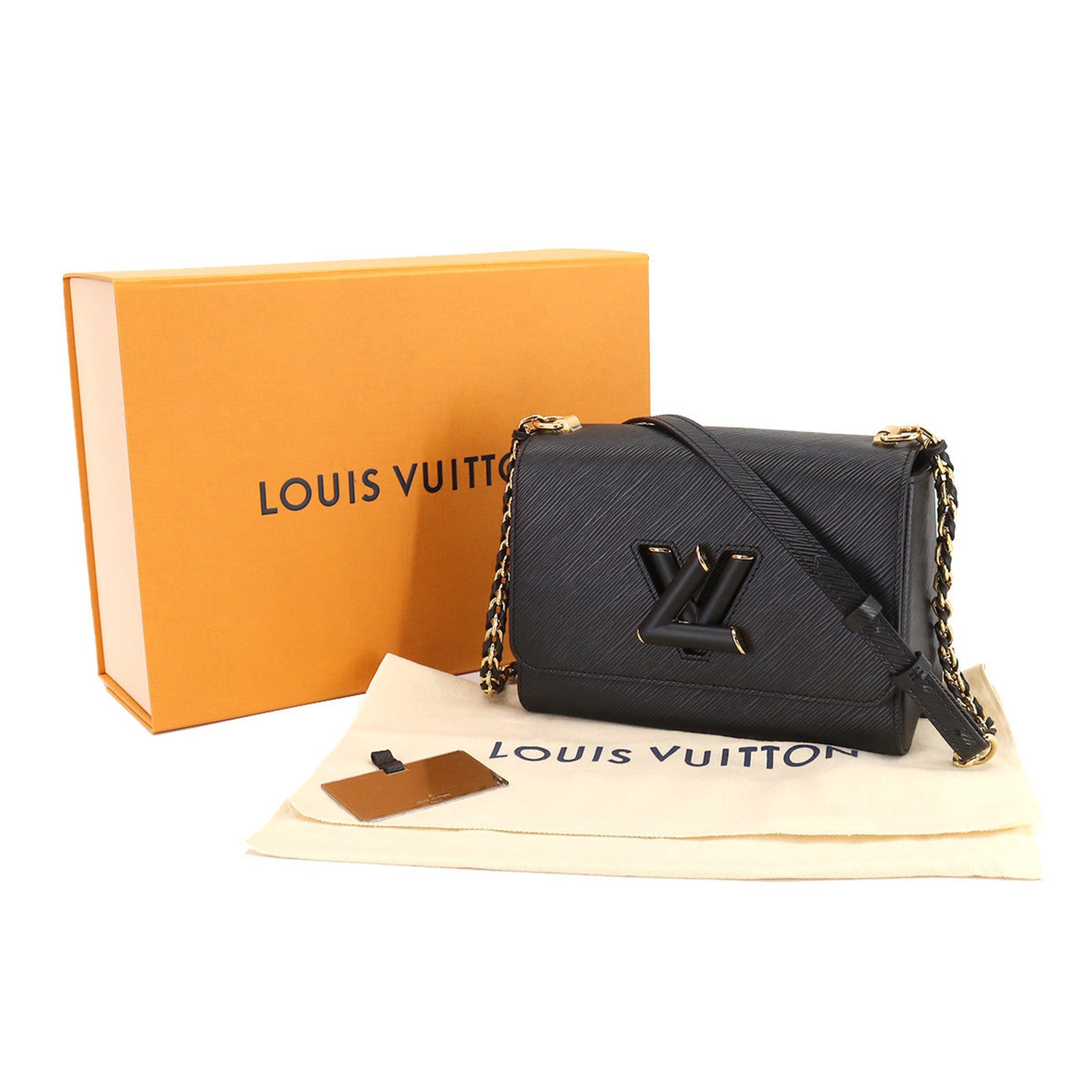 Louis Vuitton Epi Twist MM Chain Shoulder Bag Leather Noir M57517 RFID