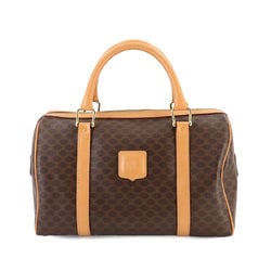 CELINE Macadam Boston Handbag Leather Brown Gold Hardware Bag