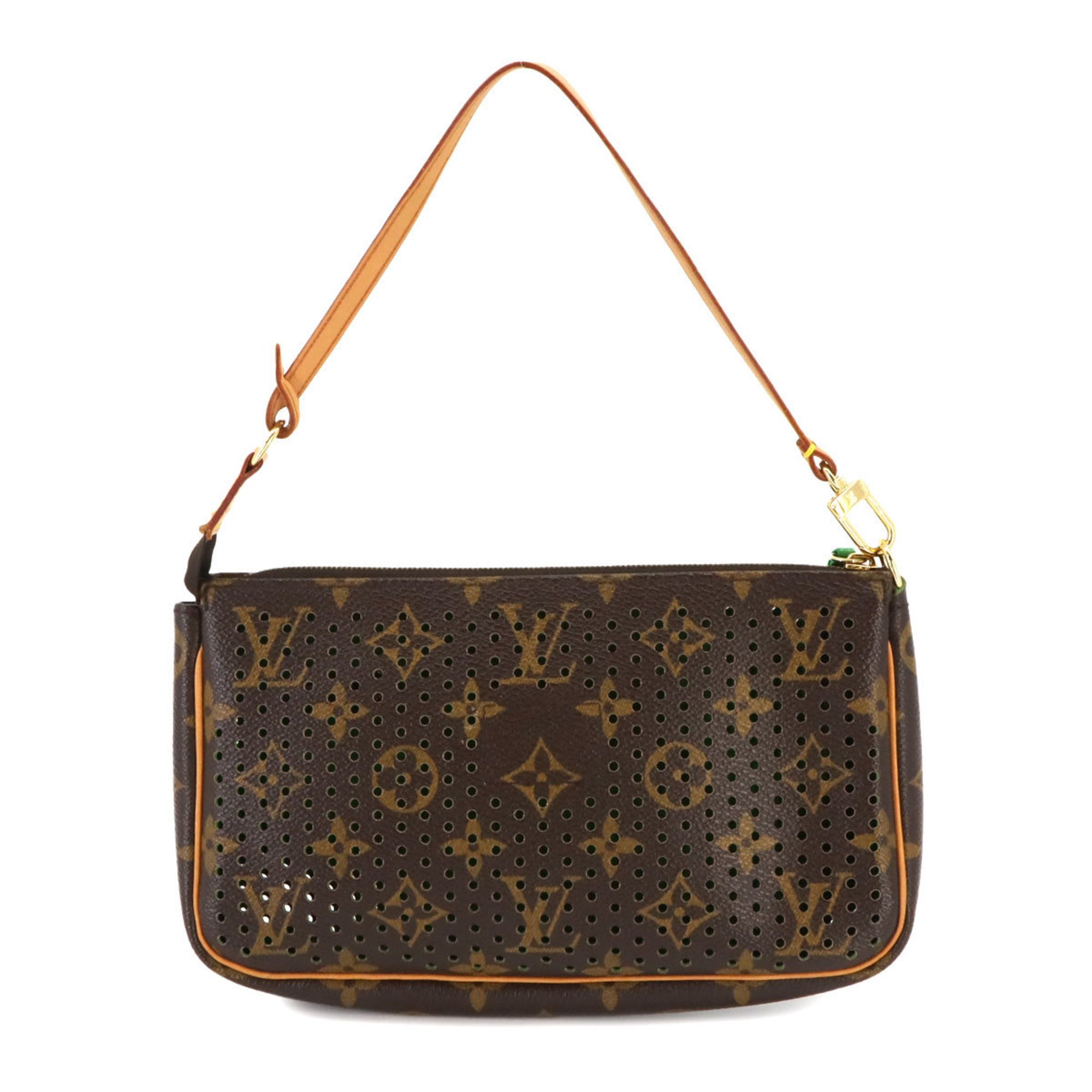 LOUIS VUITTON Monogram Perforated Pochette Accessory Handbag Vert M95184 Accessories