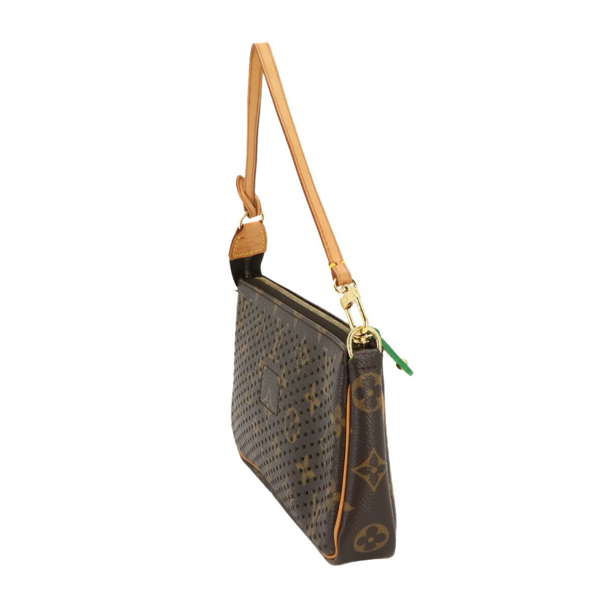 LOUIS VUITTON Monogram Perforated Pochette Accessory Handbag Vert M95184 Accessories