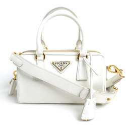 PRADA Saffiano Leather Bag 2-Way Shoulder White 1BB846_NZV_F0009 Women's