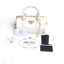 PRADA Saffiano Leather Bag 2-Way Shoulder White 1BB846_NZV_F0009 Women's