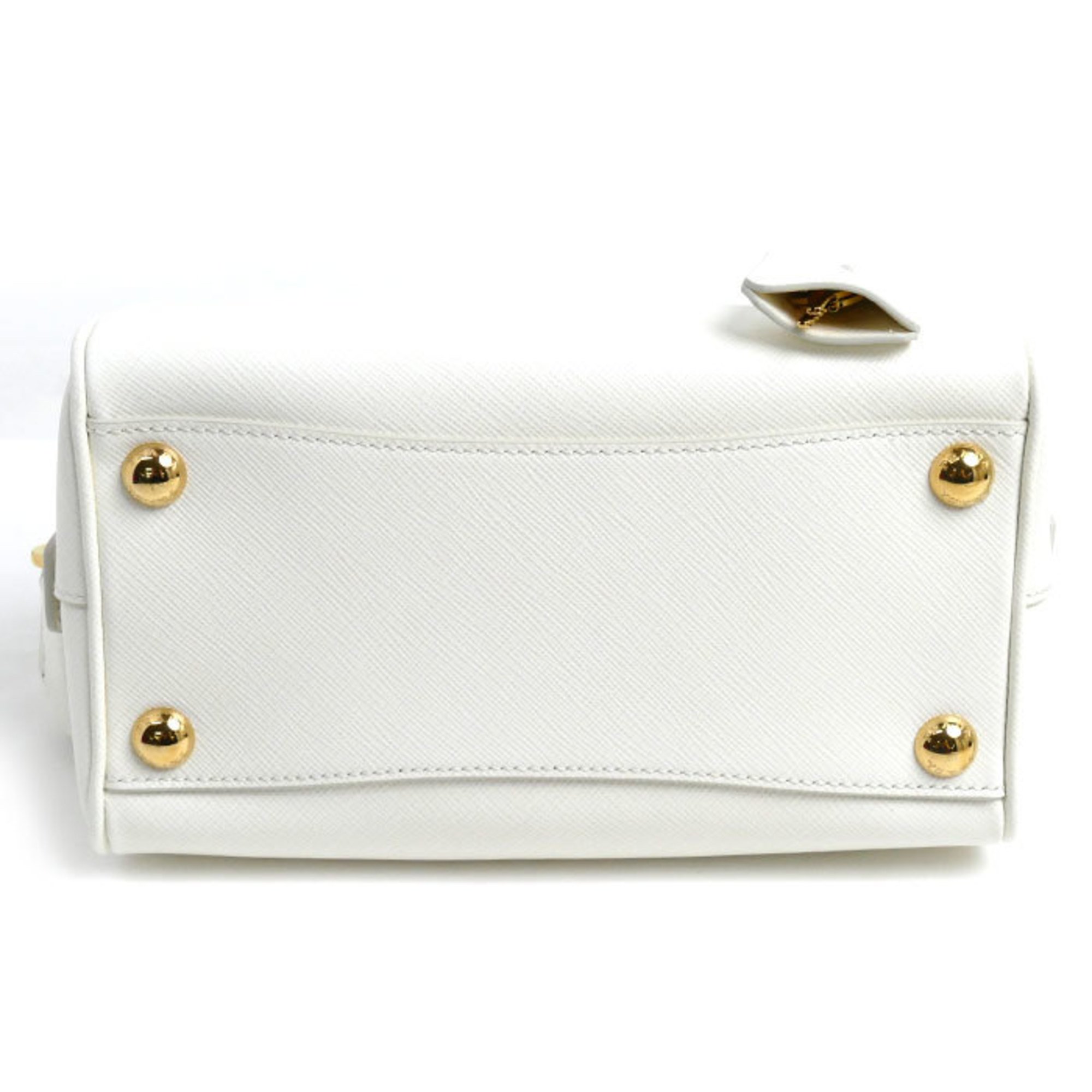 PRADA Saffiano Leather Bag 2-Way Shoulder White 1BB846_NZV_F0009 Women's