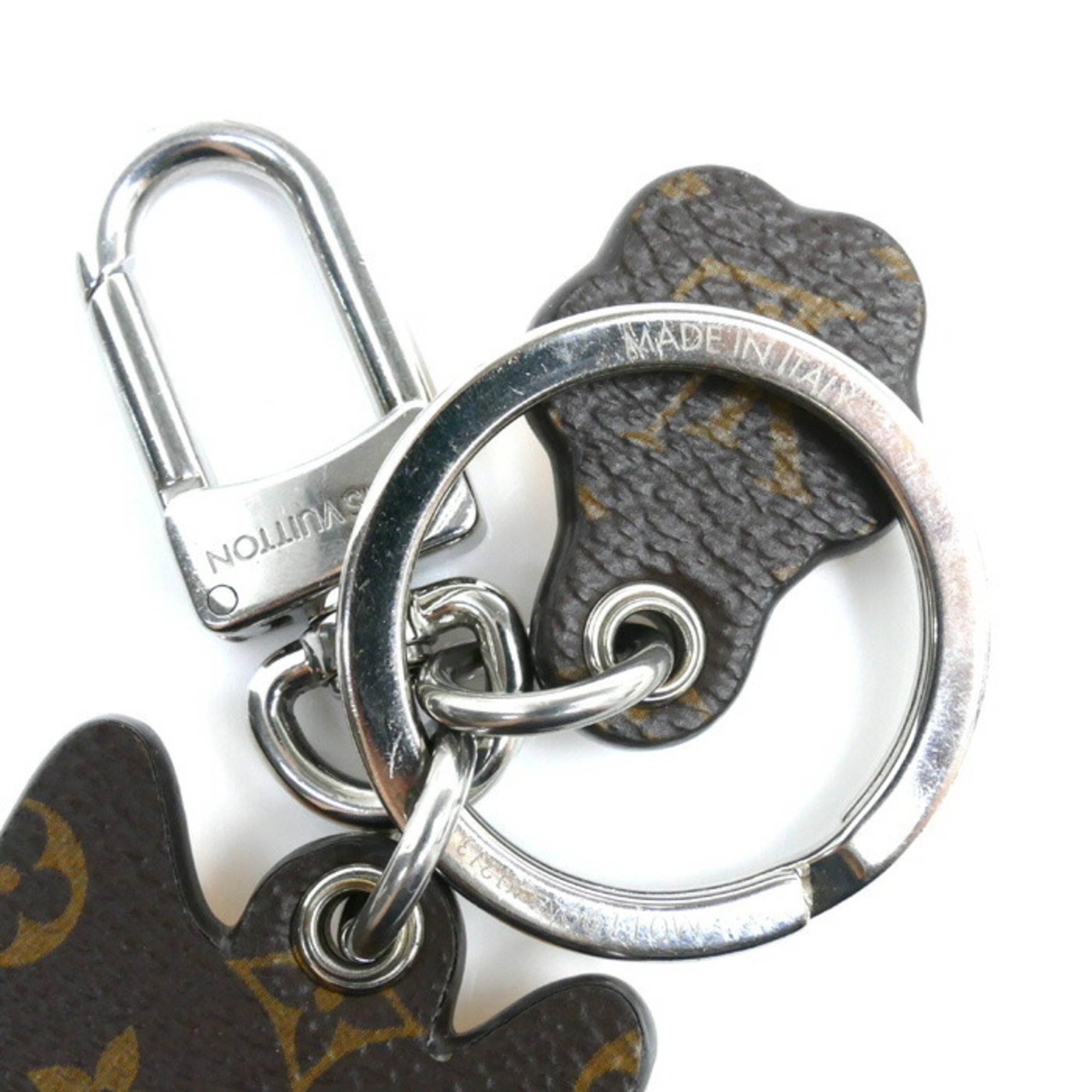 LOUIS VUITTON Louis Vuitton Porte Cle LV Shiba Inu Keychain Monogram Brown Orange MARRON M01199 Unisex