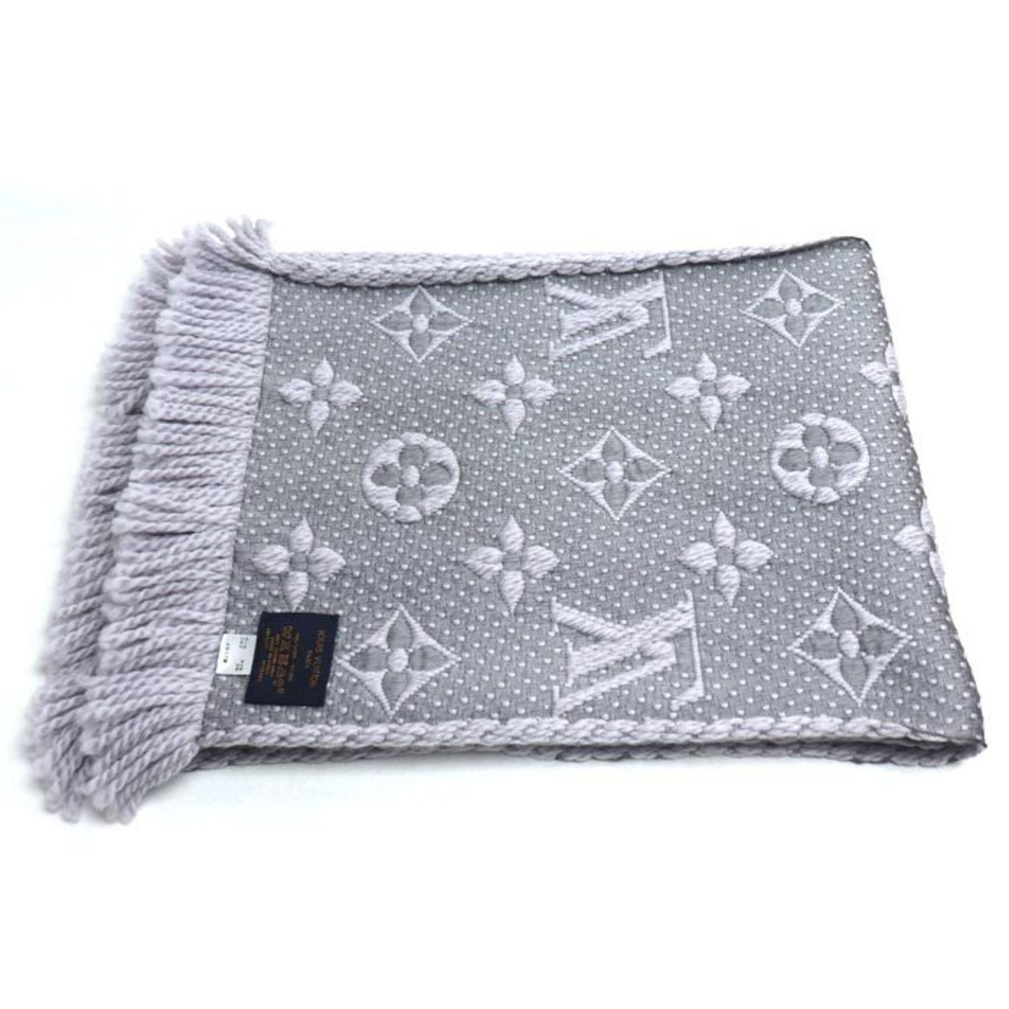 LOUIS VUITTON Louis Vuitton Echarpe Mania Scarf Gray M74742 Unisex