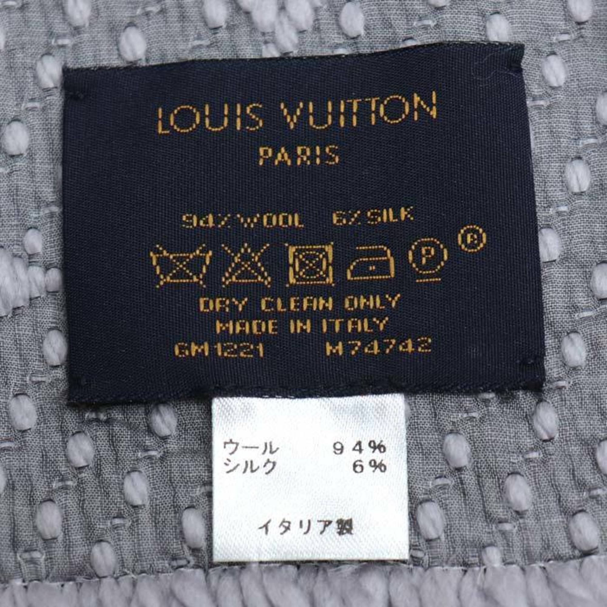 LOUIS VUITTON Louis Vuitton Echarpe Mania Scarf Gray M74742 Unisex