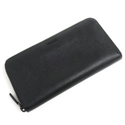 PRADA Prada Saffiano Leather Long Wallet Round Black 2ML317 Unisex