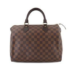 Louis Vuitton Damier Speedy 30 Handbag Ebene N41531 Brown Gold Hardware