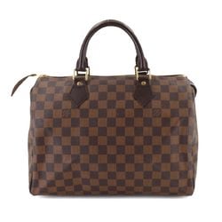 Louis Vuitton Damier Speedy 30 Handbag Ebene N41531 Brown Gold Hardware