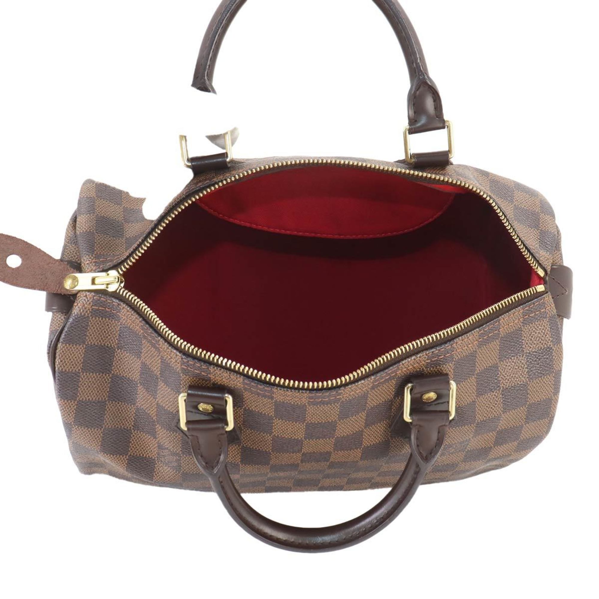 Louis Vuitton Damier Speedy 30 Handbag Ebene N41531 Brown Gold Hardware