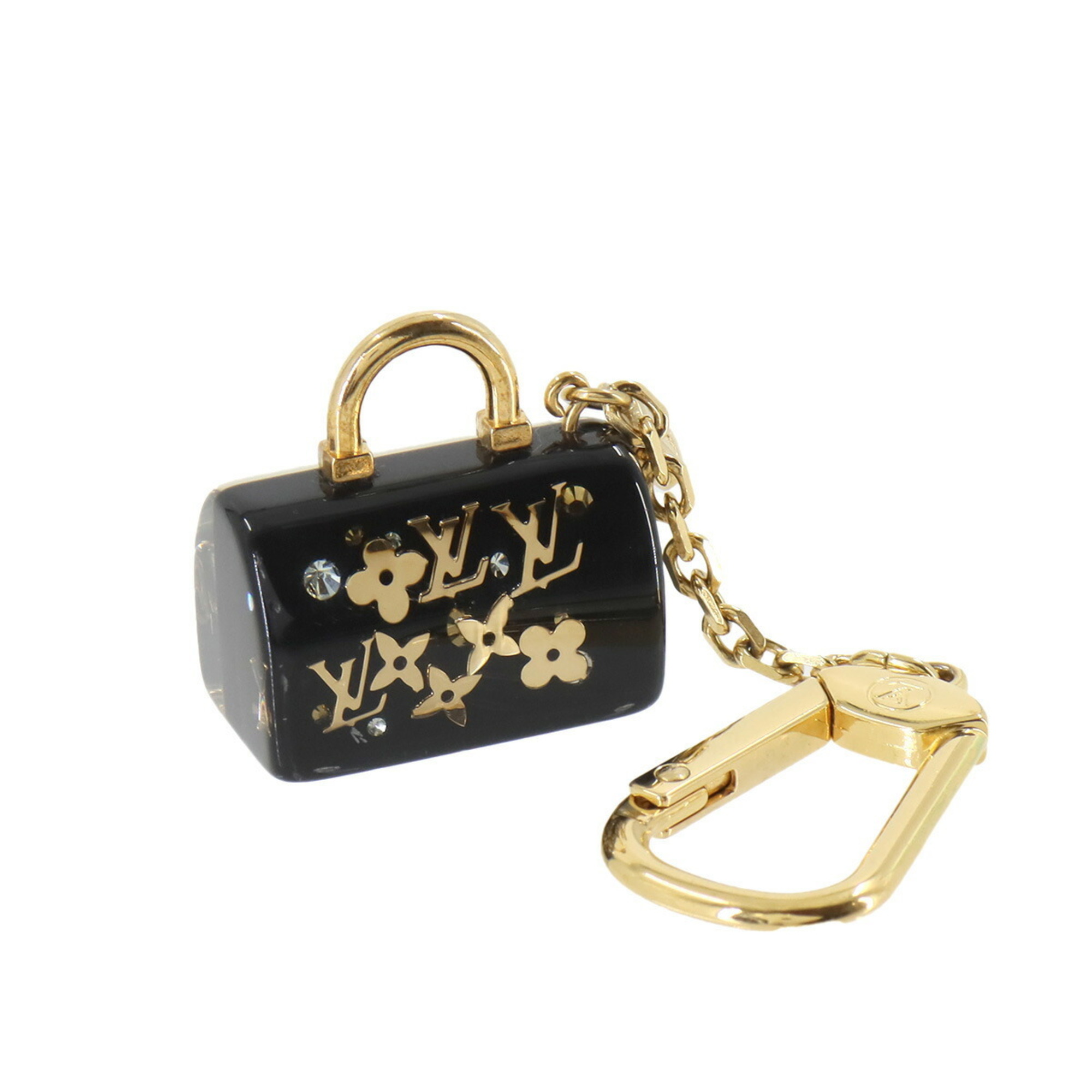 Louis Vuitton LOUIS VUITTON Portocle Speedy Inclusion Bag Charm Keychain Gold Black M65444