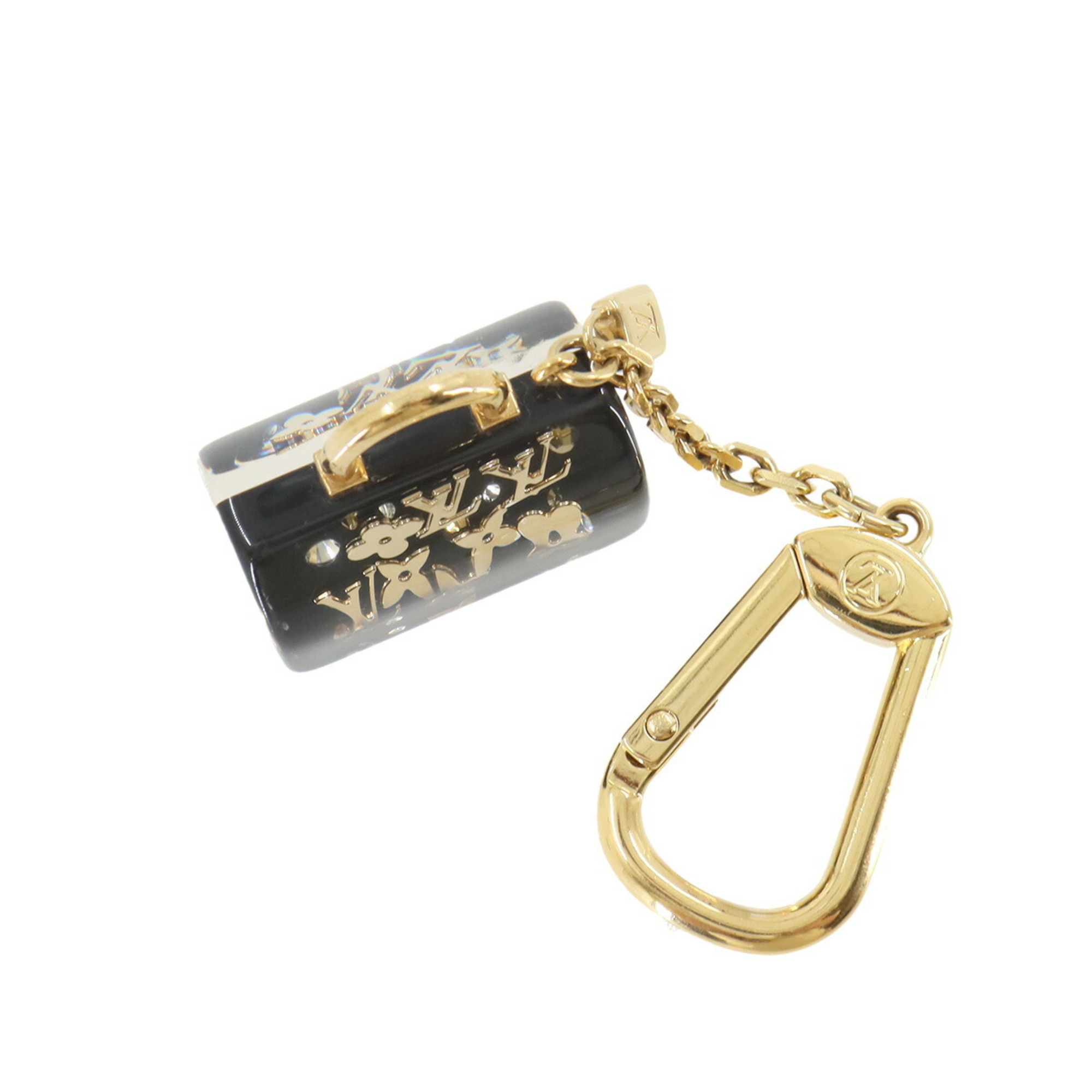 Louis Vuitton LOUIS VUITTON Portocle Speedy Inclusion Bag Charm Keychain Gold Black M65444