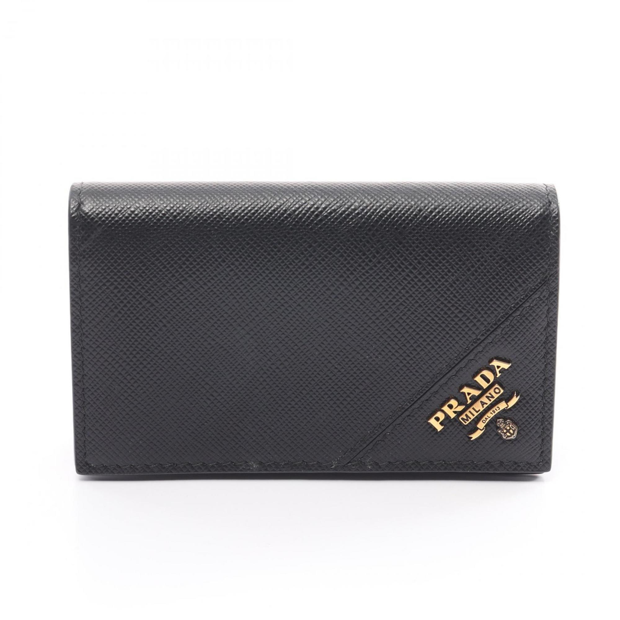 PRADA Business Card Holder/Card Case Saffiano Leather Men's Women's Black 2MC122