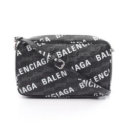 BALENCIAGA BB Monogram Signature Medium Camera Bag Shoulder Coated Canvas Men's Women's Black White Grey 702723