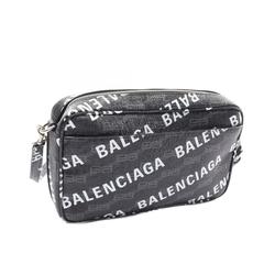 BALENCIAGA BB Monogram Signature Medium Camera Bag Shoulder Coated Canvas Men's Women's Black White Grey 702723