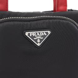 PRADA TESSUTO POCKET Handbag Bag Nylon Leather Women's Black Red