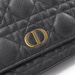 Christian Dior Dior CARO Shoulder Bag Leather Women's Black S5134UWHC