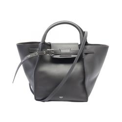 CELINE Big Bag Small with Long Strap Handbag Leather Women's Grey 189313T.10DC