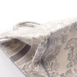 Christian Dior Dior BO TOTE Book Tote Large Toile de Jouy Bag Canvas Women's Gray Ivory M1286ZTDT