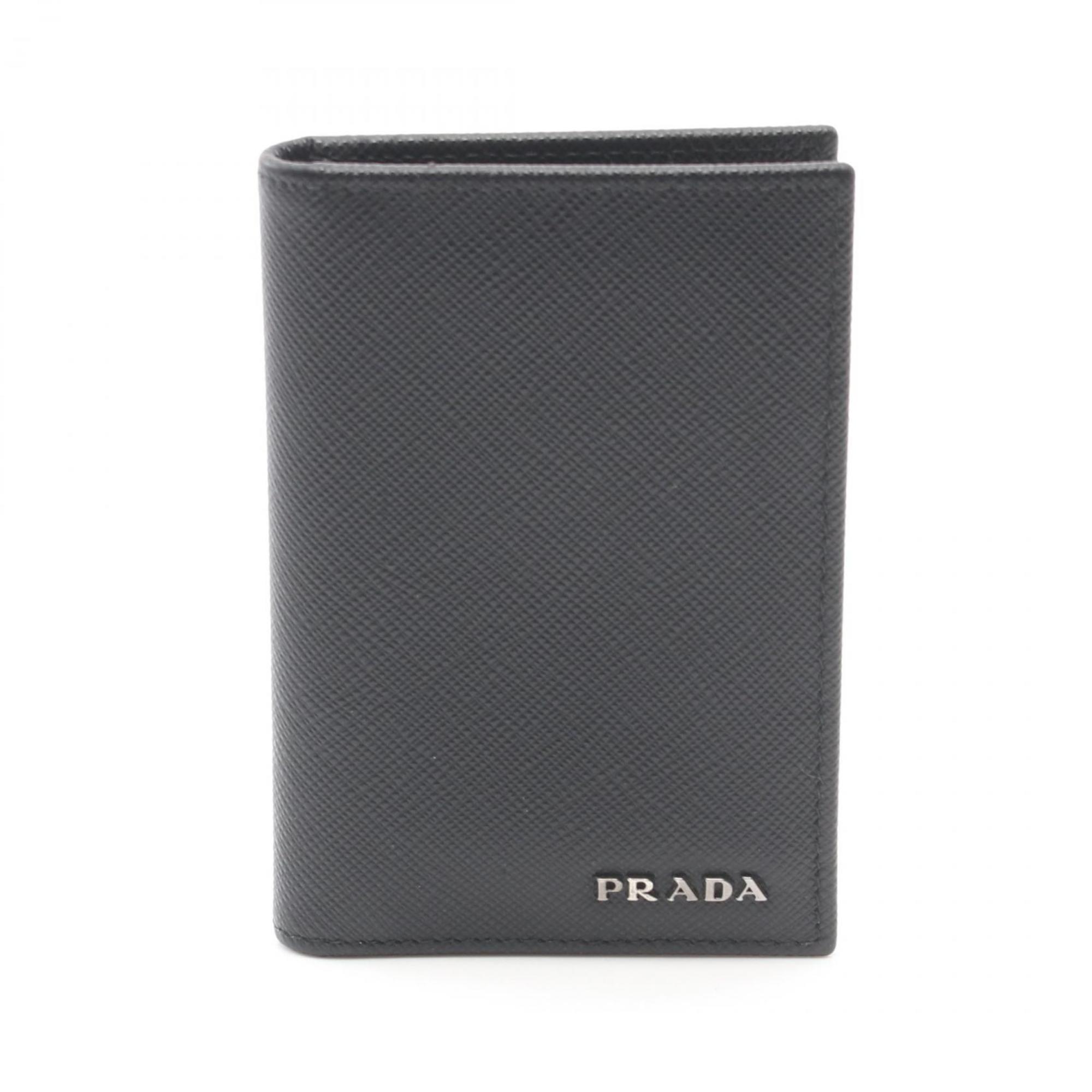 PRADA SAFFIANO 1 Business Card Holder/Card Case Saffiano Leather Men's Black 2MC101