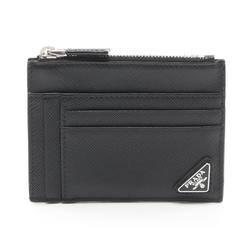 PRADA SAFFIANO TRIANG Wallet/Coin Case Wallet Saffiano Leather Men's Black 2MC067