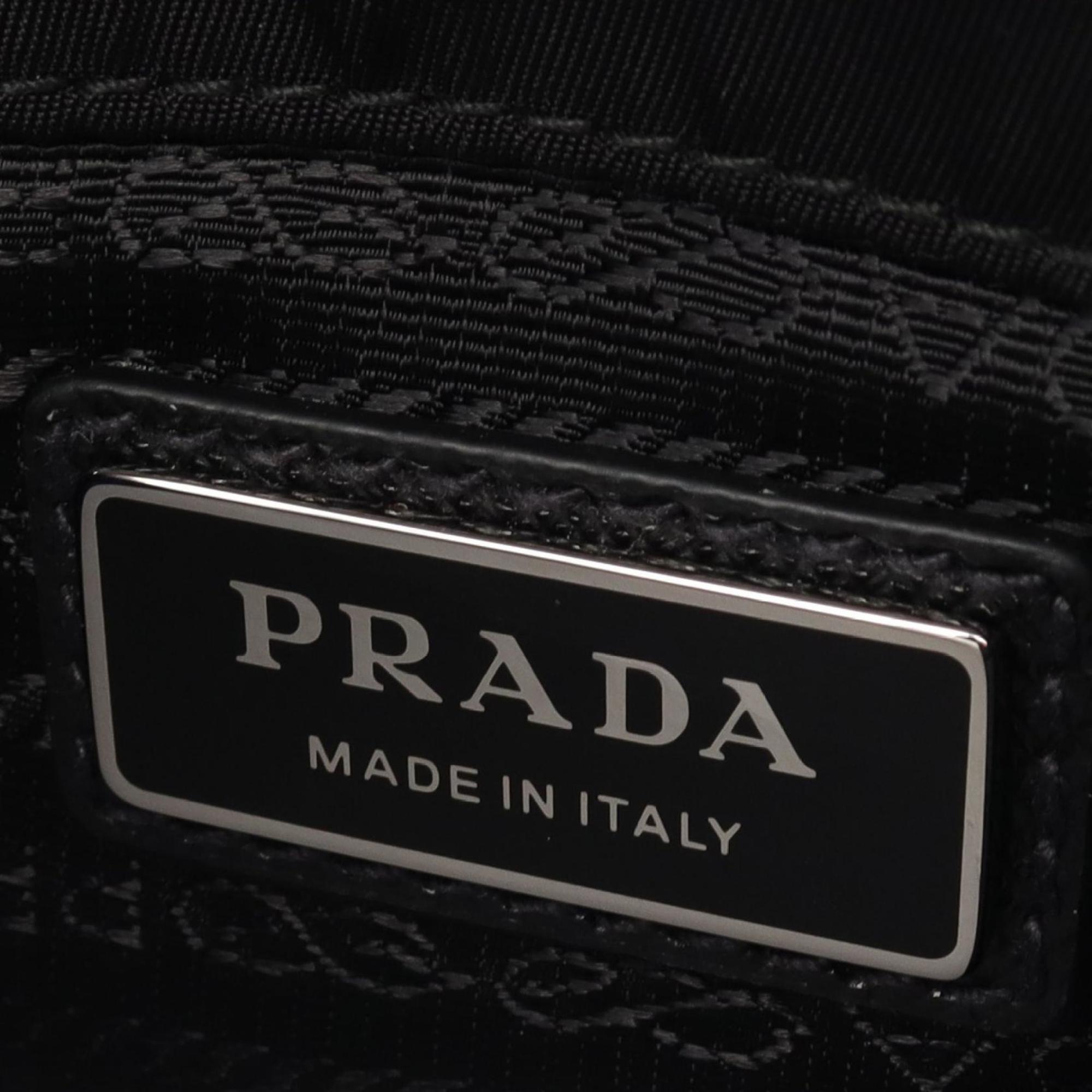 PRADA TESSUTO+SAFFIANO Shoulder Bag Nylon Saffiano Leather Women's Black 2VD0432DMHF0002