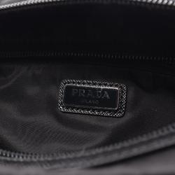 PRADA TESSUTO + SAFFIAN Travel Pouch, Second Bag, Clutch Nylon, Saffiano Leather, Men's, Black, 2NA8192DMHF0002