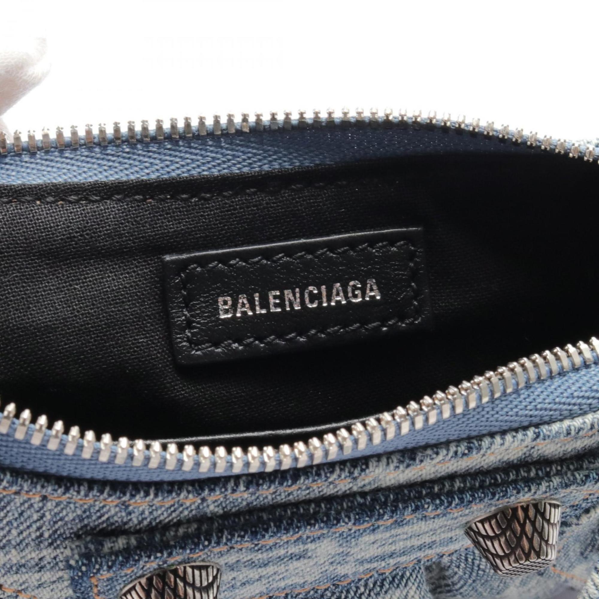 BALENCIAGA LE CAGOLE MINI BB Handbag Bag Denim Women's Blue