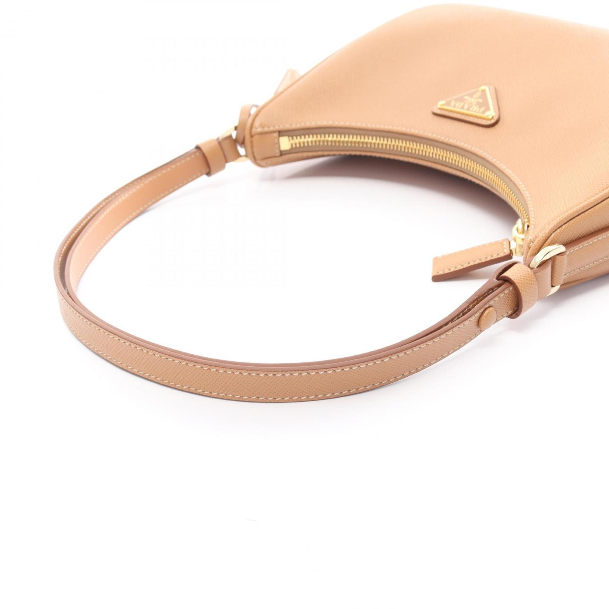 Prada SAFFIANO LUX Shoulder Bag, Saffiano Leather, Women's, Beige, 1BC204NZVF0P9G