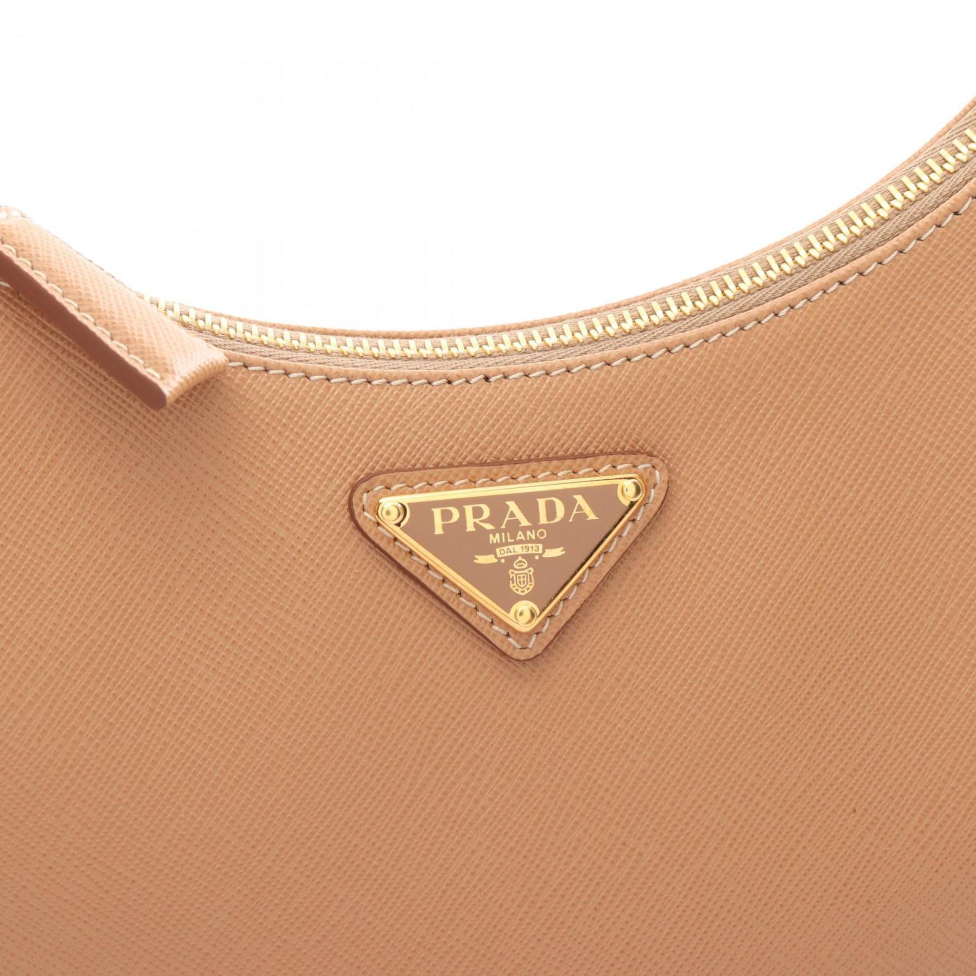 Prada SAFFIANO LUX Shoulder Bag, Saffiano Leather, Women's, Beige, 1BC204NZVF0P9G