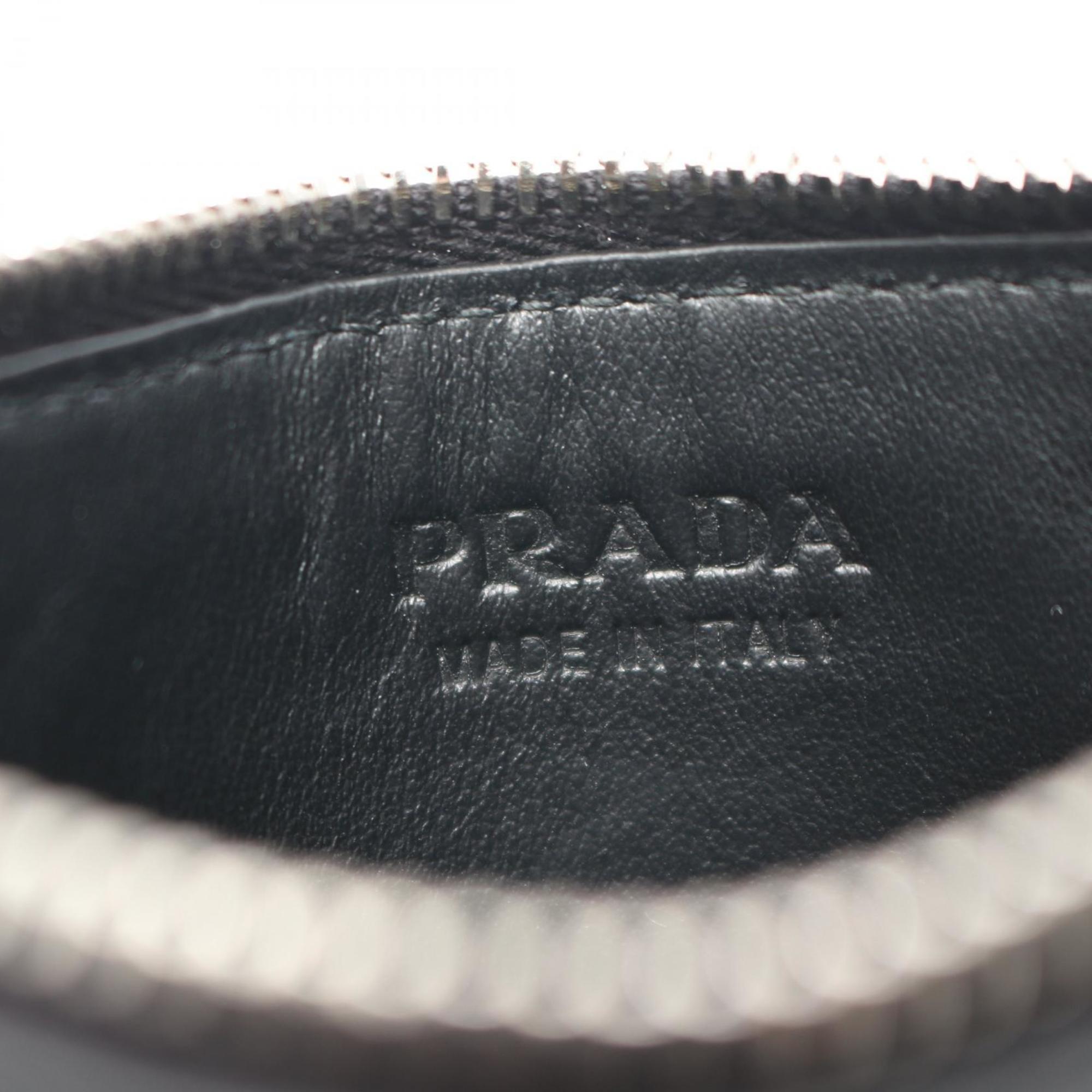 PRADA SAFFIANO TRIANGOLO Wallet/Coin Case Wallet Saffiano Leather Women's Black 2MC084