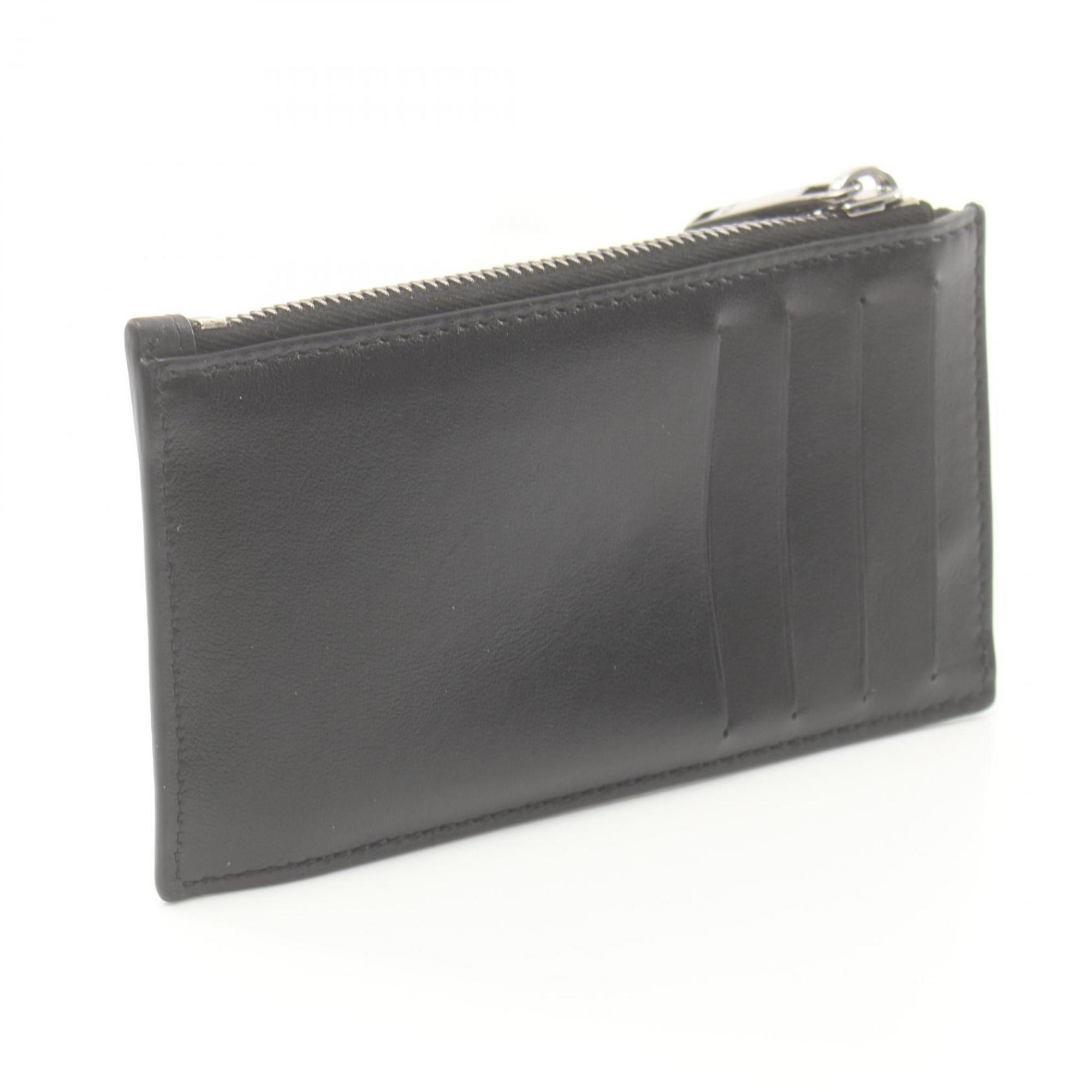 Christian Dior Dior Zip Card Holder CD Icon Coin Business Holder/Card Case Leather Men's Black 2ESBC250CDI_H00N