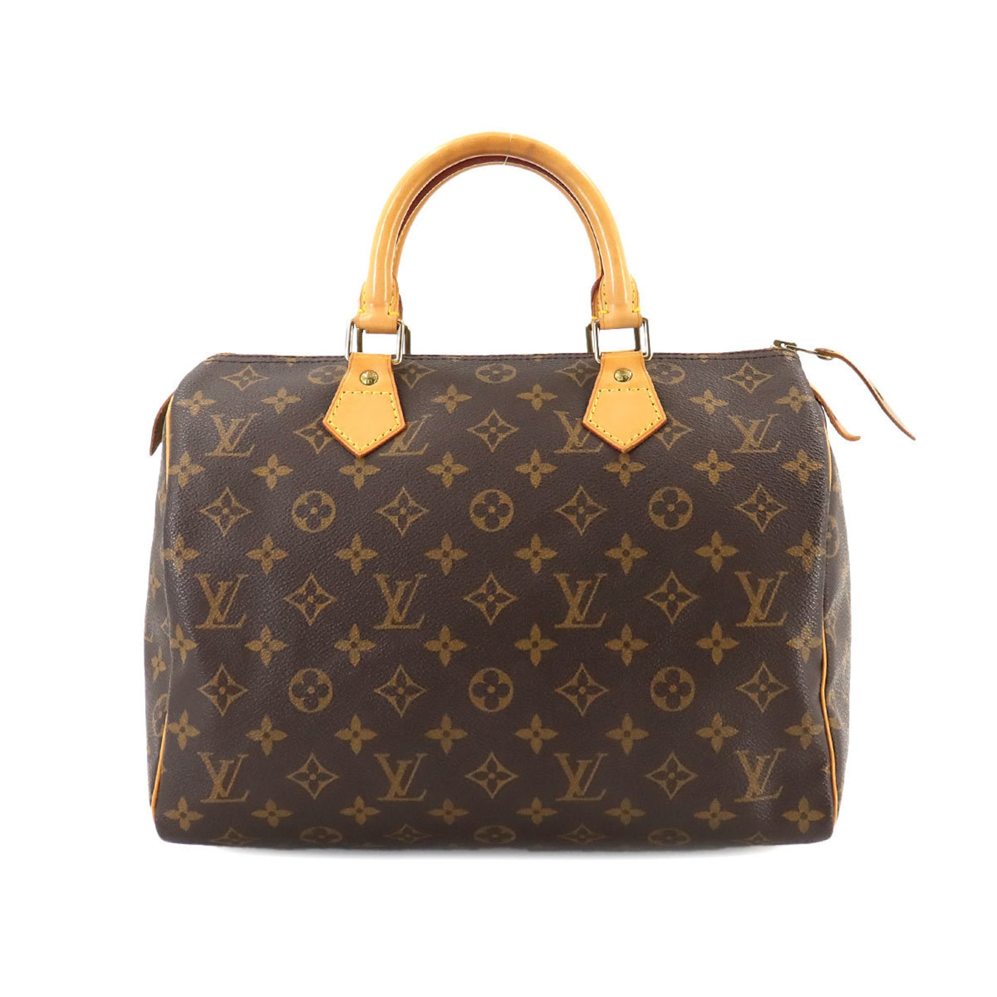 Louis Vuitton Monogram Speedy 30 Handbag Brown M41526 Gold Hardware