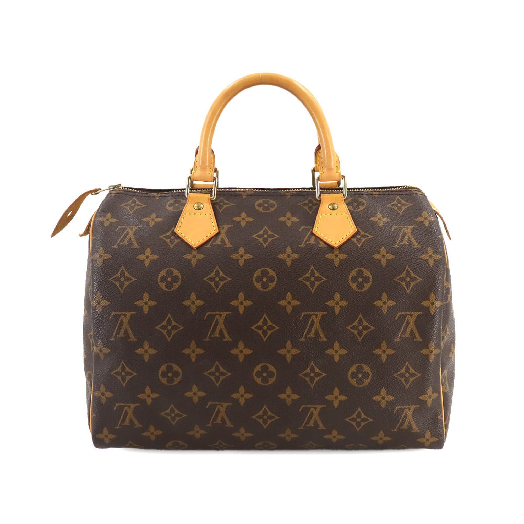 Louis Vuitton Monogram Speedy 30 Handbag Brown M41526 Gold Hardware