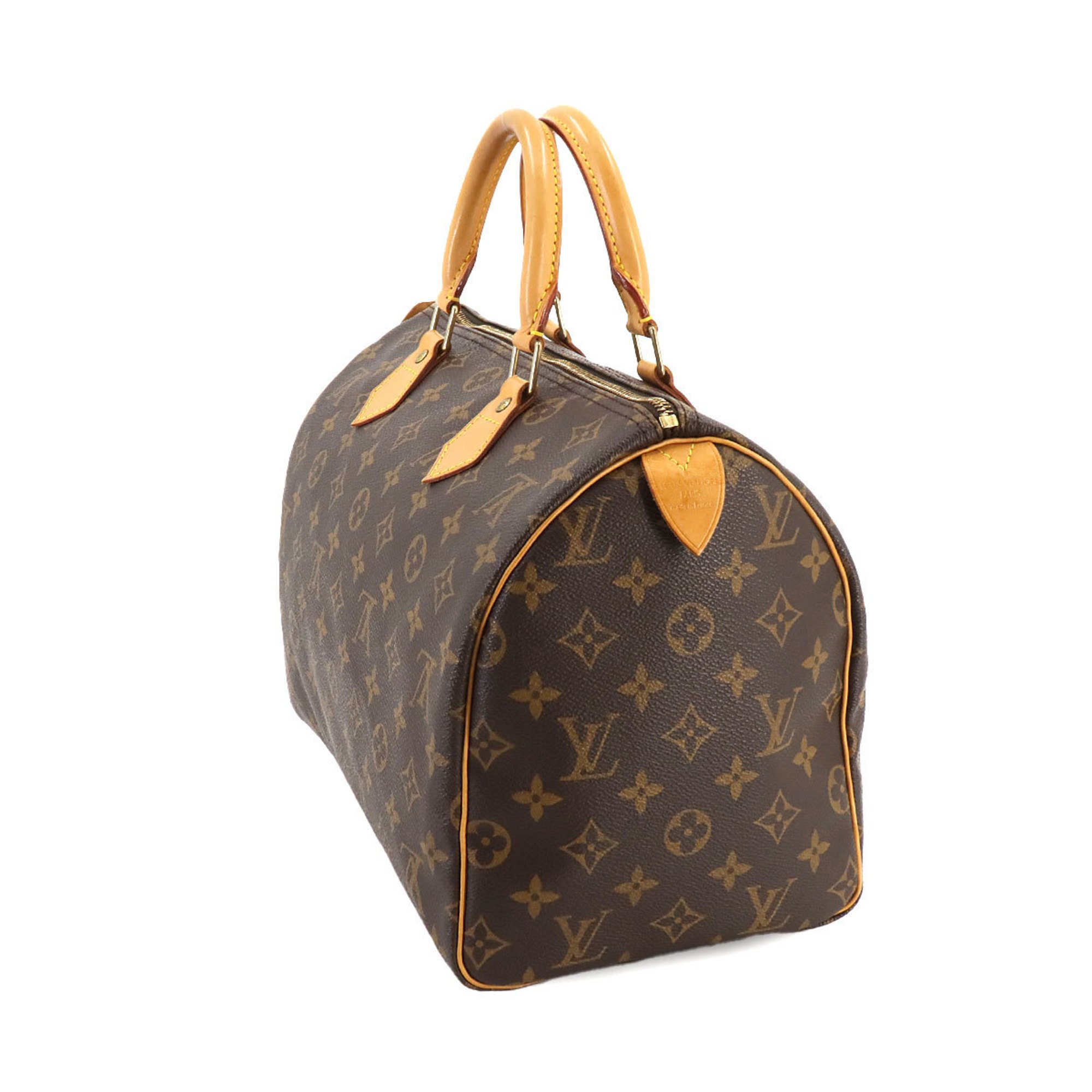 Louis Vuitton Monogram Speedy 30 Handbag Brown M41526 Gold Hardware