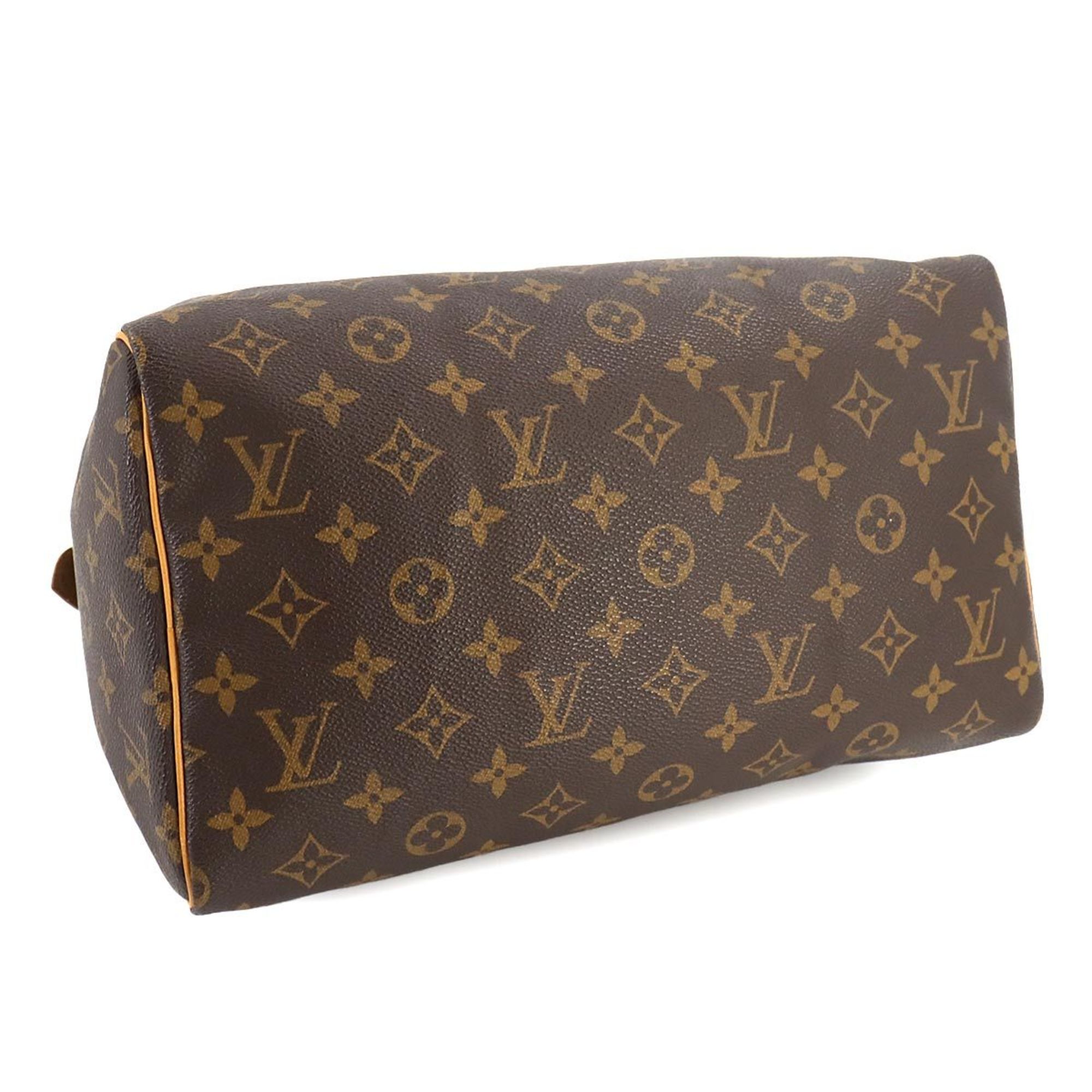 Louis Vuitton Monogram Speedy 30 Handbag Brown M41526 Gold Hardware